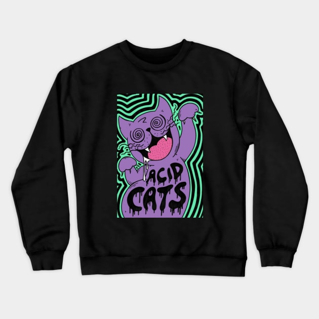 Acid cat Crewneck Sweatshirt by aisyahks